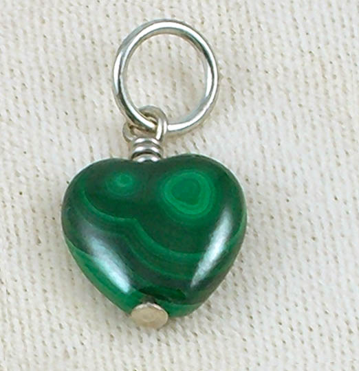 Malachite Pendant – Heart 1/2″