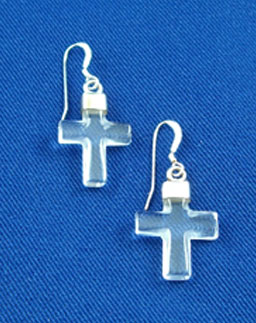 Quartz Cross Earrings