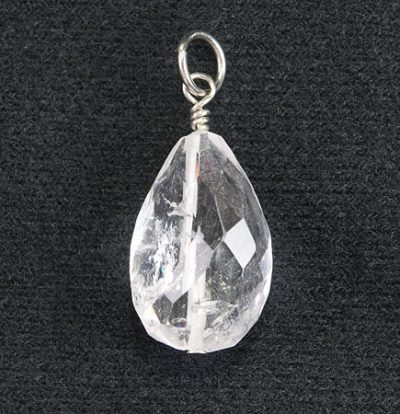 Quartz Facetted Teardrop pendant
