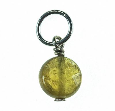 green garnet round facetted pendant 3/8"