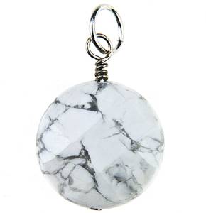 Howlite Facetted Circle Pendant