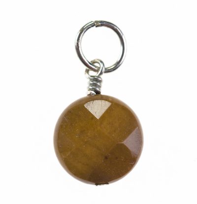 Mookite Jasper Facetted Round Pendant 1/2