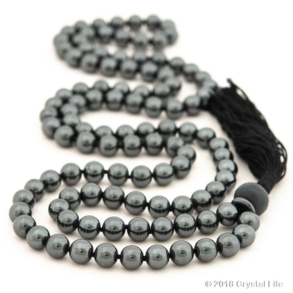 Hematite Prayer Beads Mala  Crystal Life Technology Inc