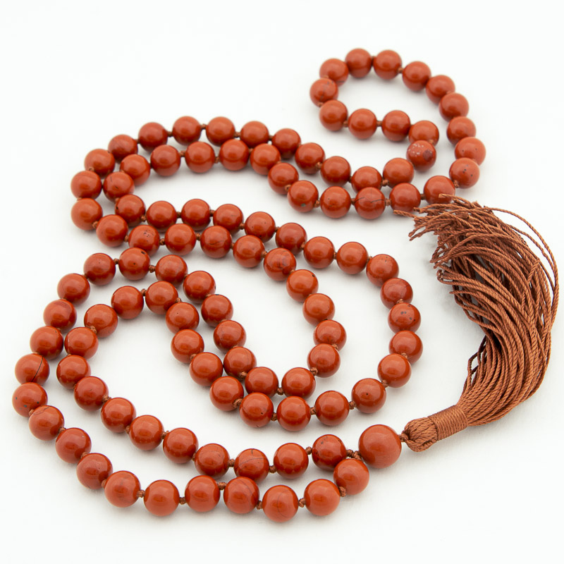 Red Jasper Prayer Beads Mala. Large