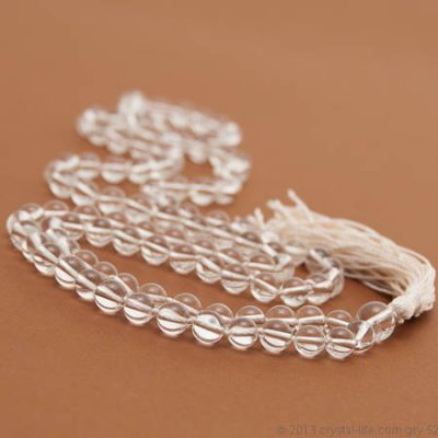clear quartz prayer beads | clear quartz mala