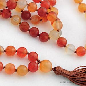 Orange Agate Prayer Beads Mala