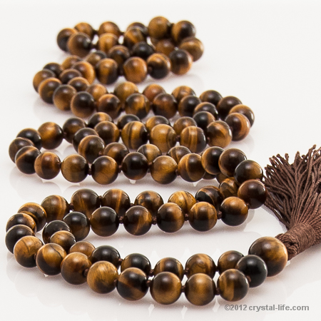 Tiger Eye Prayer Beads | Tiger Eye Mala | Tiger Eye Tassel Necklace