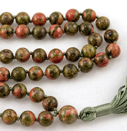 unakite prayer beads mala