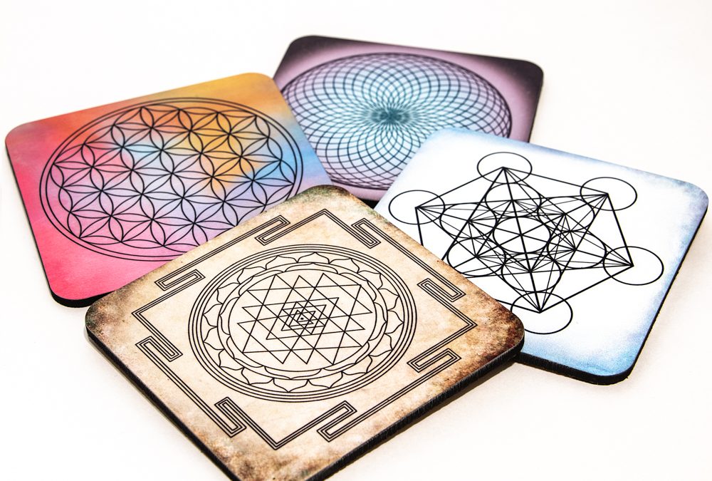 Art Coaster, Grid Base | Sacred Geometry | Color