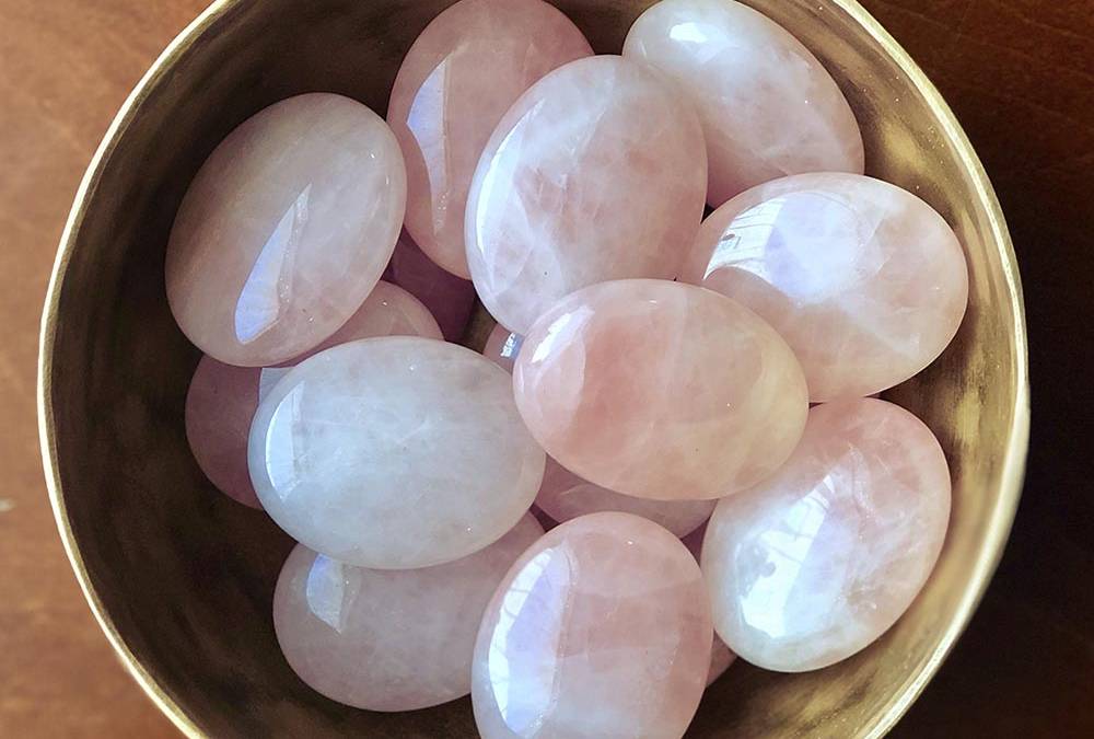 Rose Quartz Palmstones, Pebbles and Therapy Stones