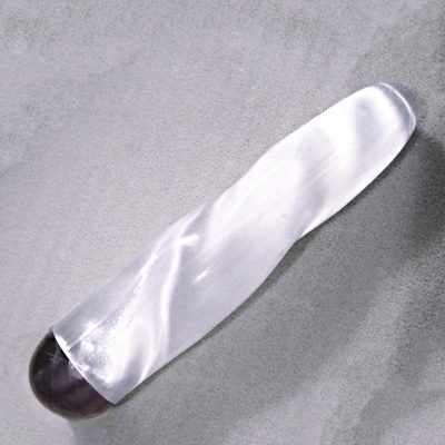 selenite wand with fluorite handle