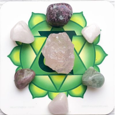 Travel Size Heart Chakra Crystal Grid